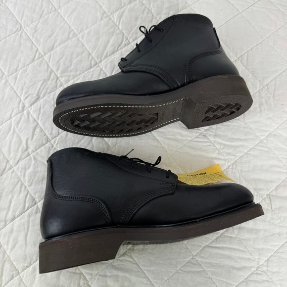 Mens‎ Black Leather Steel Toe Electrical Hazard Work Boots Goodyear Sole 5R main image 4
